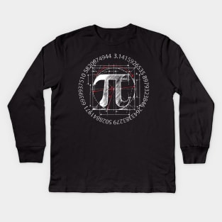 Pi Symbol Line Drawing Kids Long Sleeve T-Shirt